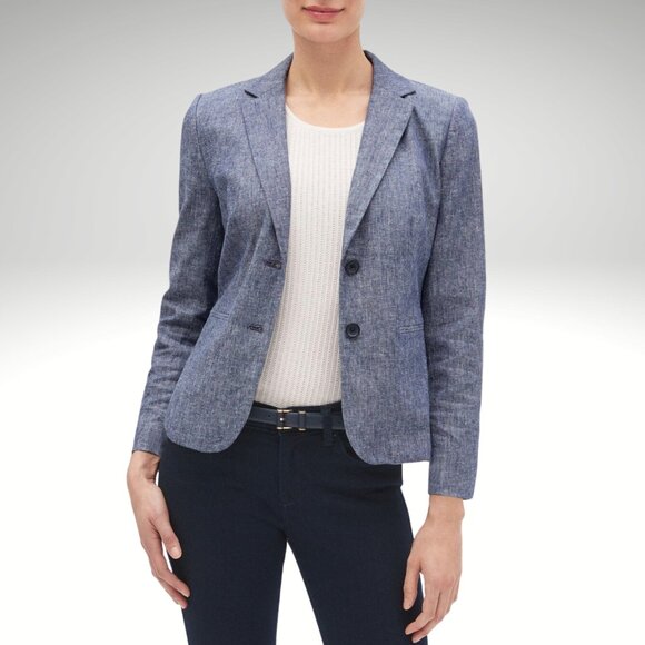 Banana Republic Factory Shrunken Linen Blazer - Picture 2 of 10